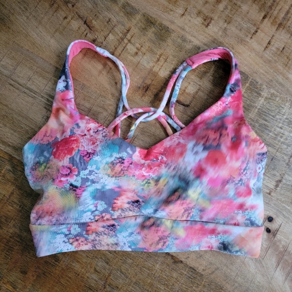 Athleta Floral Sports Bra XS; Never worn!